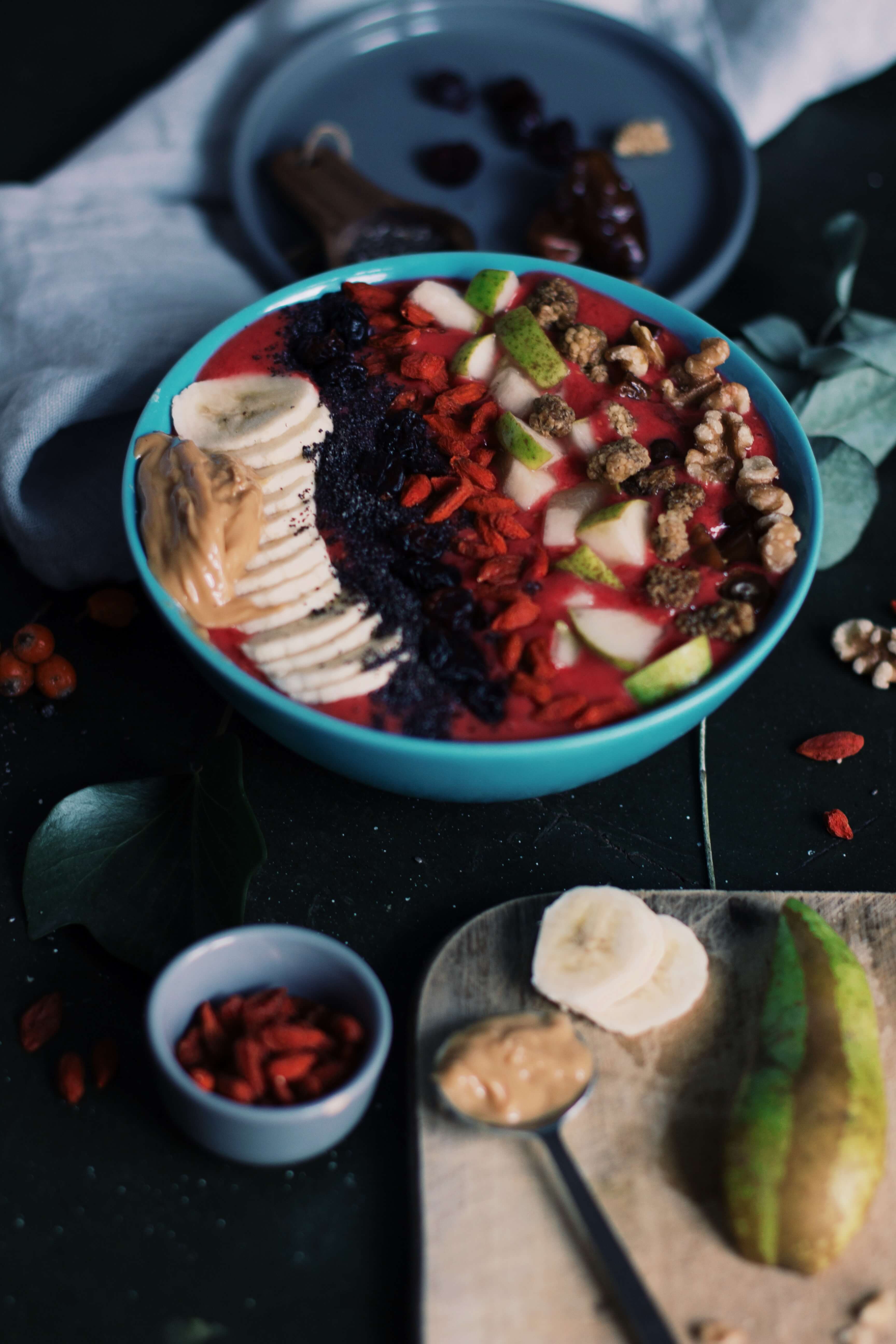 Himbeer-Bananen Smoothiebowl